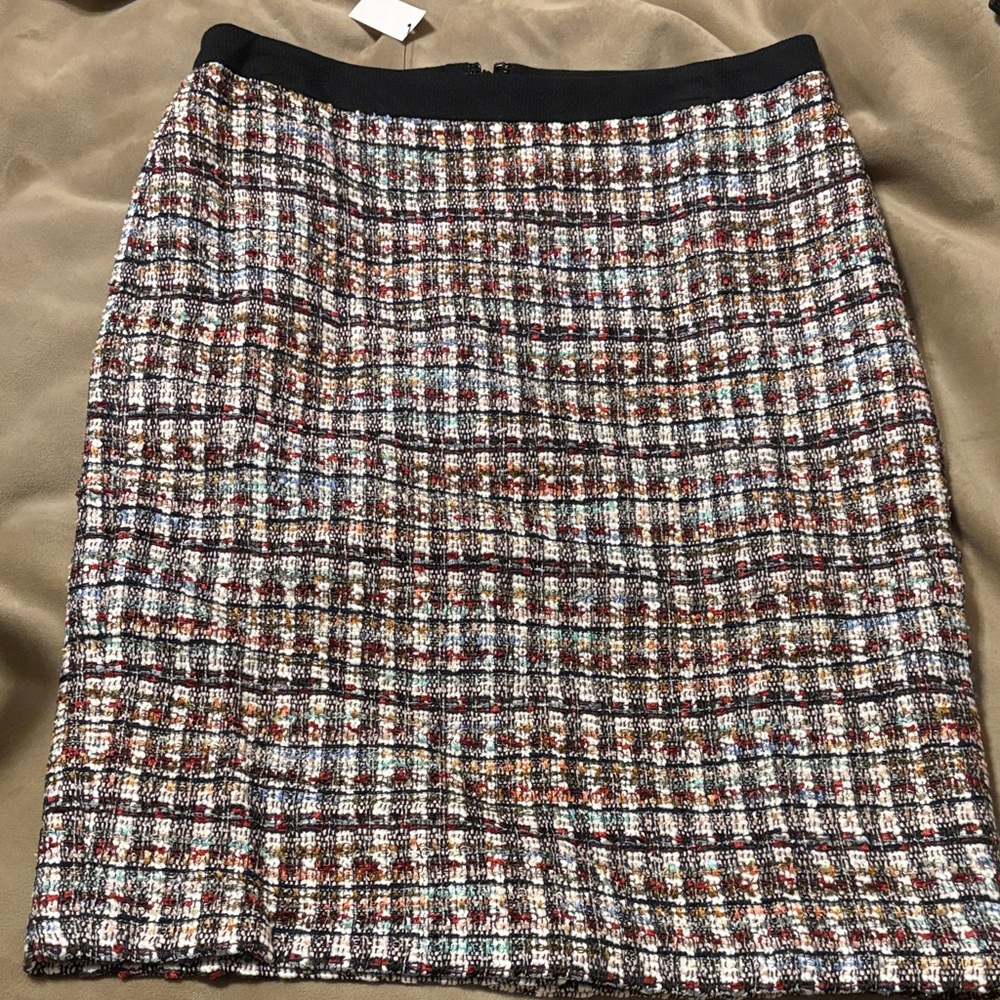 Talbots Multicolor Tweed Midi Skirt